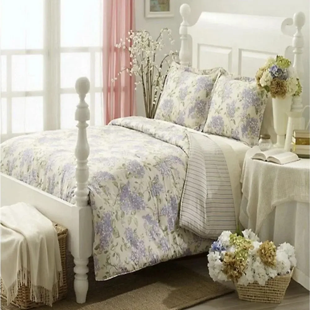 2 Vintage Lauren Ralph Lauren King Pillow Shams Cape Elizabeth Purple Lilac